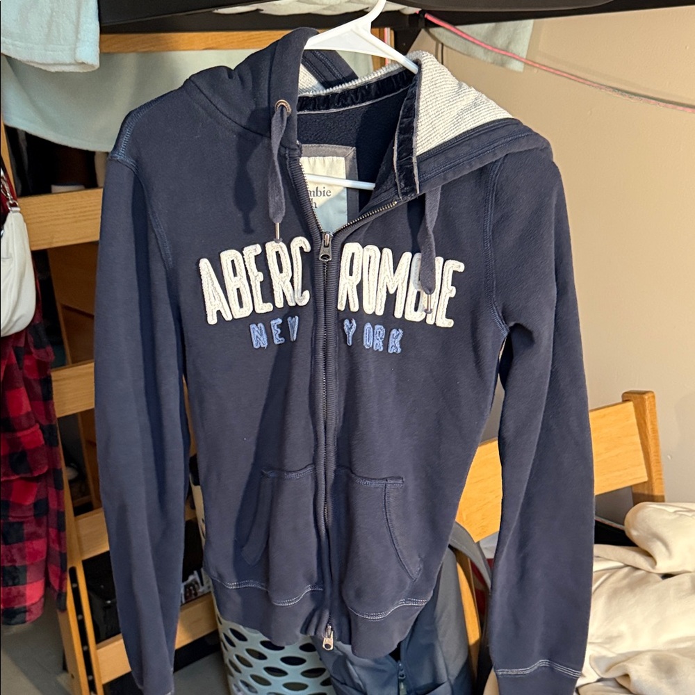 Abercrombie & Fitch Dark Blue Zip-Up Sweater